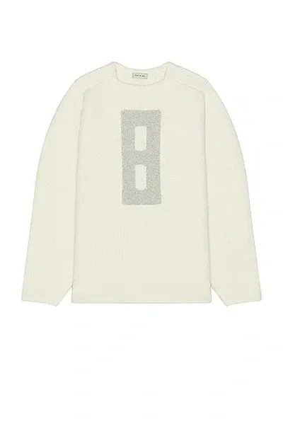 Fear Of God Boucle Straight Neck Relaxed Sweater In Cream