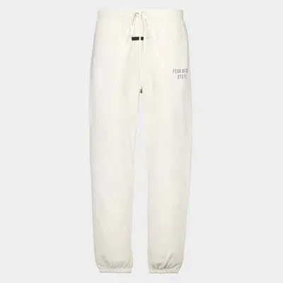 Fear Of God Essential White Cotton Pants In Beige