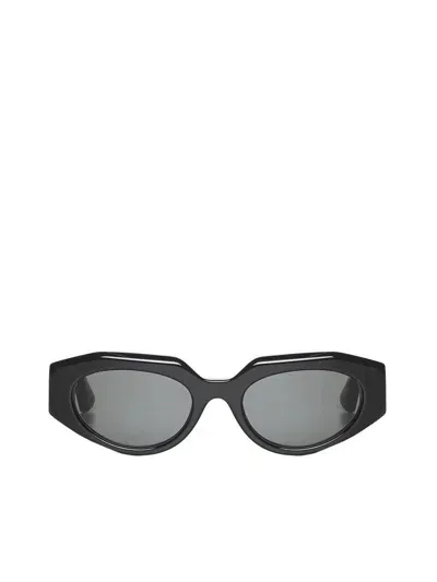 Fear Of God Oval Frame Sunglasses In Black W Dark Grey Lens