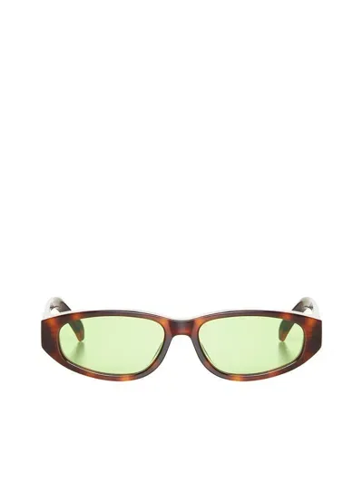 Fear Of God Oval Frame Sunglasses In Turtle W Green Lens