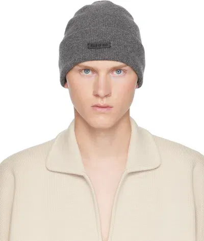 Fear Of God Gray Cashmere Beanie In Granit