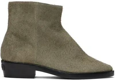 Fear Of God Western Low Suede Ankle Boots In Green