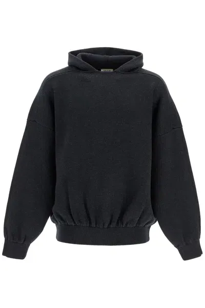 Fear Of God Hooded Knit Sweatshirt With In Gray