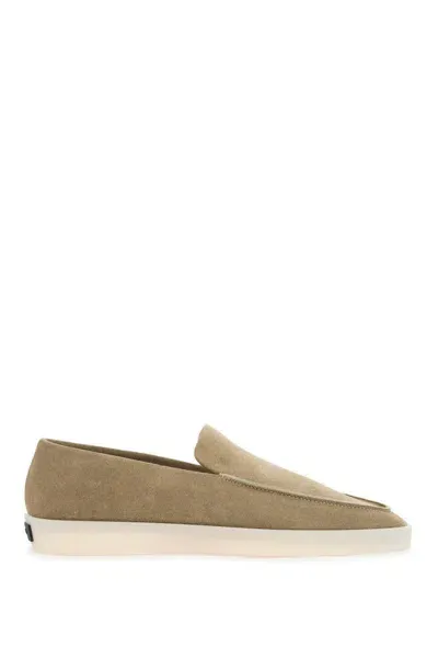 Fear Of God Suede Leather Moccas In Khaki