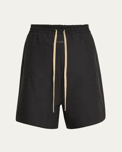 Fear Of God Patterned-jacquard Deck Shorts In Black