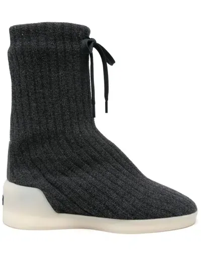 Fear Of God Moc Knit High Boots In Black