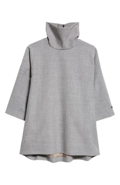 Fear Of God Stand Collar Wool Canvas Shirt In Titanium