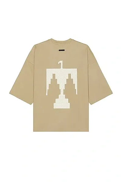 Fear Of God Viscose Embroidered Thunderbird Milano Tee In Dune