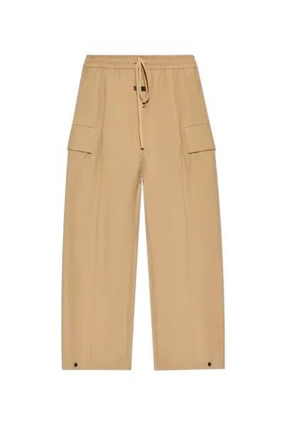 Fear Of God Weighted Twill Wide Leg Cargo Pants In Beige