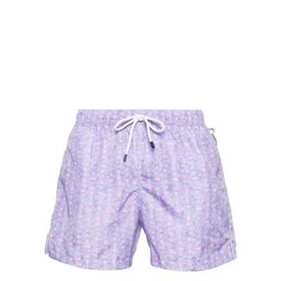 Fedeli Madeira Swim Trunks In Purple/blue