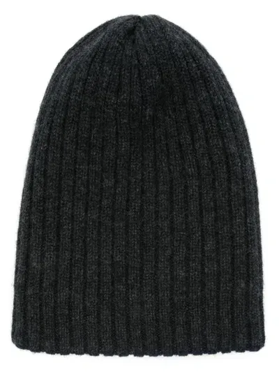 Fedeli Double Layer Beanie In Grey