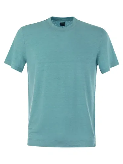 Fedeli Linen Flex T-shirt In Blue