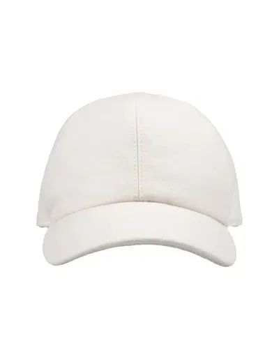 Fedeli White Cashmere Felt Baseball Hat