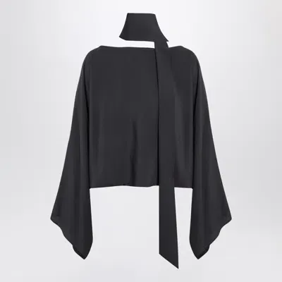 Federica Tosi Dark Grey Blouse With Shawl In Gray