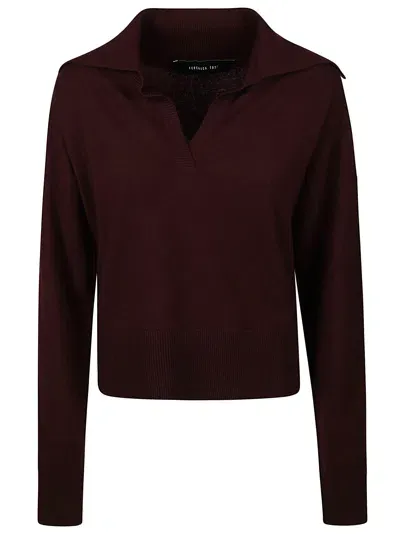 Federica Tosi Polo Neck Sweater In Red