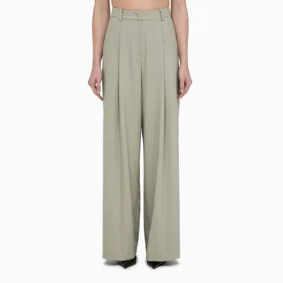 Federica Tosi Sage Green Wool-blend Wide Trousers