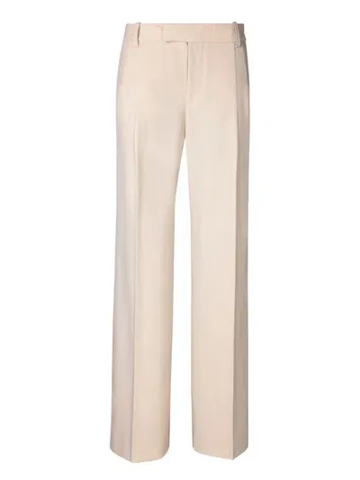 Federica Tosi Knitted Wide-leg Trousers In Beige