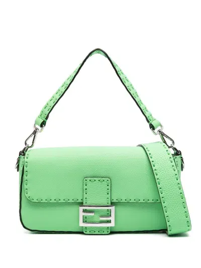 Fendi Mama Baguette Shoulder Bag In Green