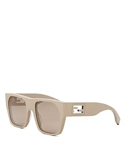 Fendi Baguette Square Sunglasses, 54mm In Beige/beige Solid