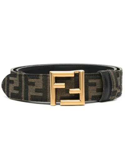 Fendi Black Ff Reversible Belt