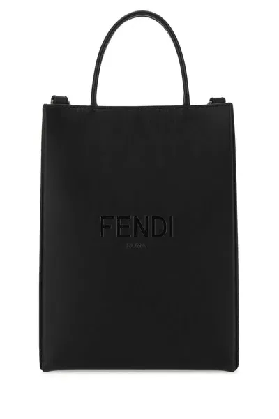 Fendi Black Leather Small Handbag In F1z35