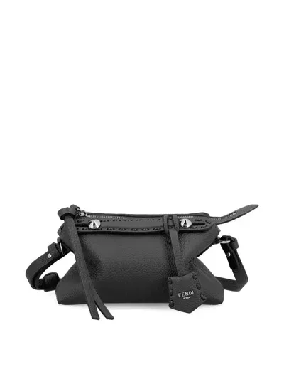 Fendi By The Way Soft Mini Selleria Shoulder Bag In Black