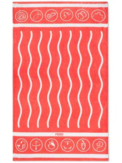 Fendi Cotton Beach Towel In Pink