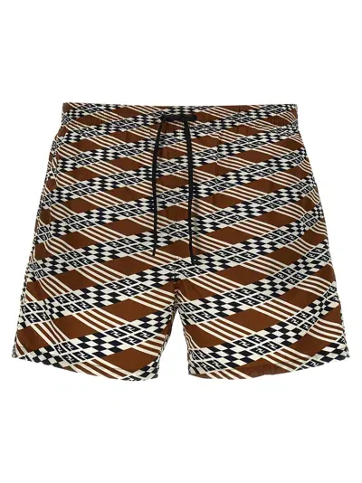 Fendi Custom Beachwear Brown In Tobaccoblack