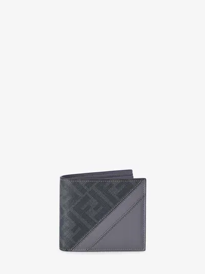 Fendi Diagonal Wallet In Grey