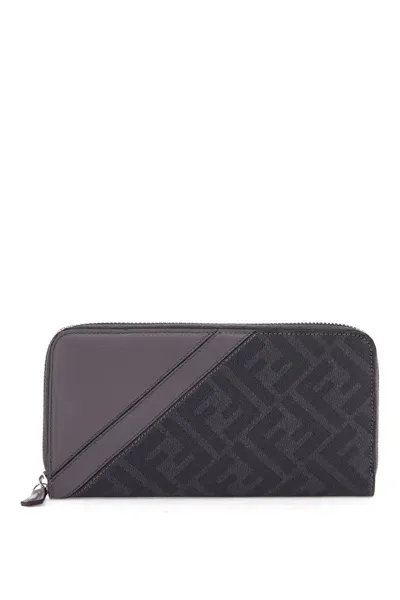 Fendi Diagonal Wallet In Grey