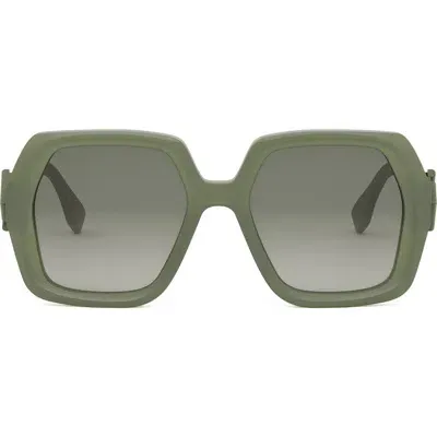 Fendi Diamond Green Acetate Square Sunglasses In Rdhavsmkg