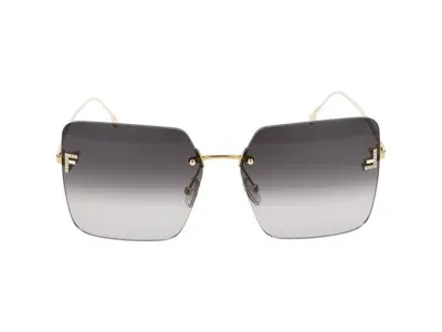 Fendi Eyewear Square Frameless Sunglasses In Gold