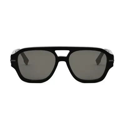 Fendi The Graphy 55mm Geometric Sunglasses In Nero