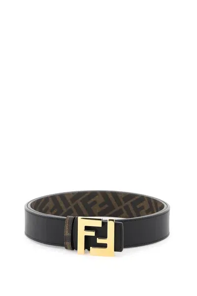 Fendi Ff Buckle Reversible Belt In Brown