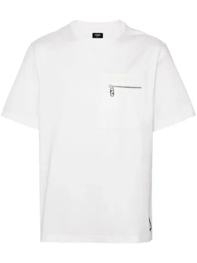 Fendi Ff-detailed T-shirt In White