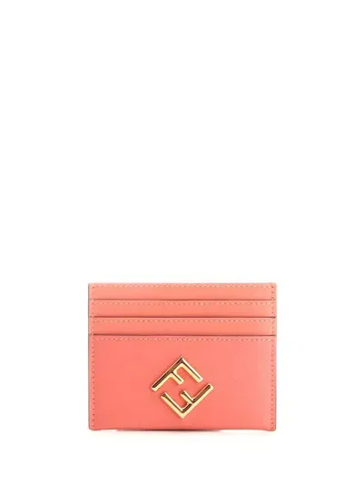 Fendi Ff Diamonds Card Case In Pink