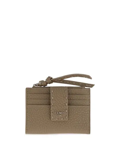 Fendi Ff Diamonds Cardholder In Neutrals