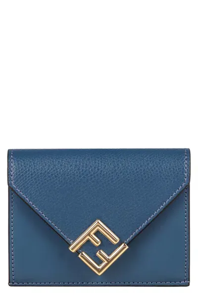 Fendi Ff Diamonds Wallet In Blue