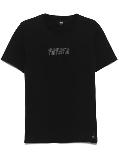 Fendi Ff Labyrinth T-shirt In Black