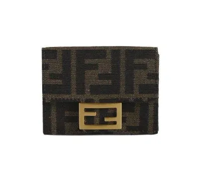 Fendi Ff Motif Tri-fold Wallet In Brown