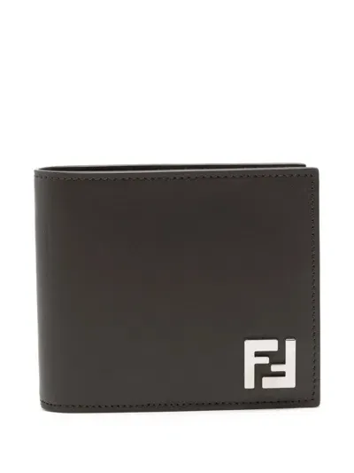 Fendi Ff-plaque Wallet In Brown