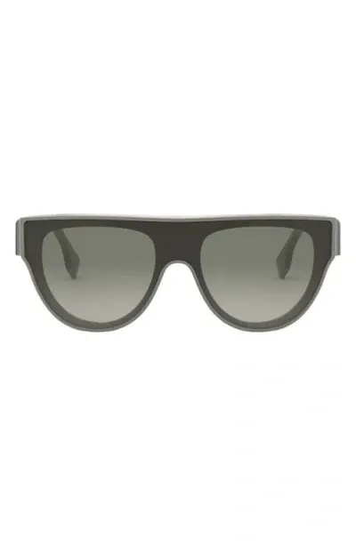 Fendi Logo Acetate & Nylon Shield Sunglasses In Light Greenother Gradient Green