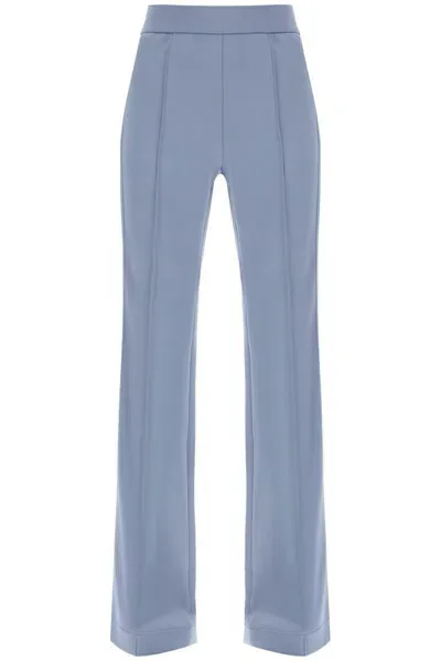 Fendi Flared Pants With Logo Tape In Light Blue