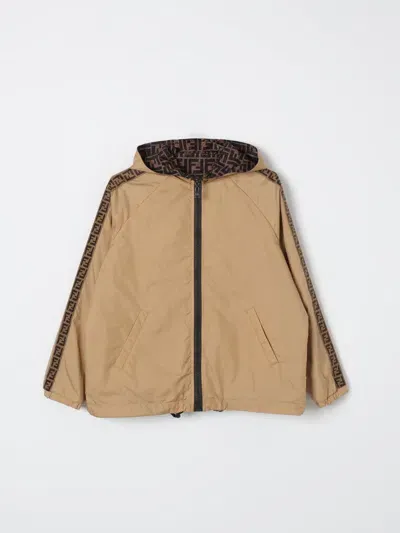 Fendi Jacket  Kids Color Beige In Brown