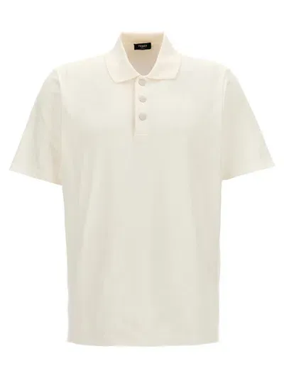 Fendi Jacquard Polo Shirt In White