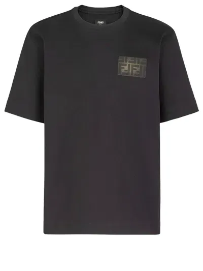 Fendi Jersey T-shirt In Black