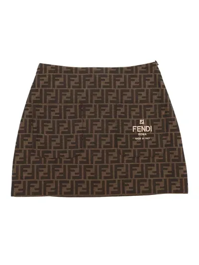 Fendi Jr Kids' Ff Canvas Skirt In Orange