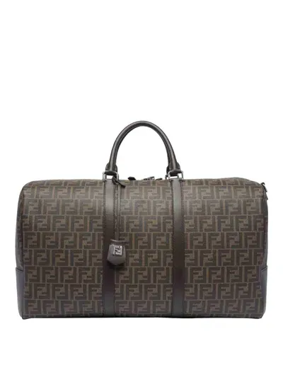 Fendi Large Ff Duffle Bag In Brown