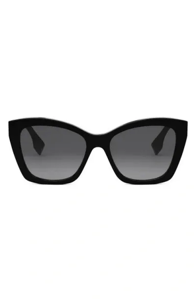 Fendi ' Lettering 55mm Gradient Square Sunglasses In Nero