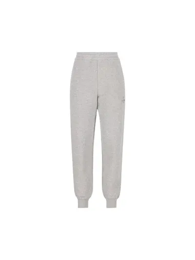 Fendi Logo Embroidered Track Trousers In Grey